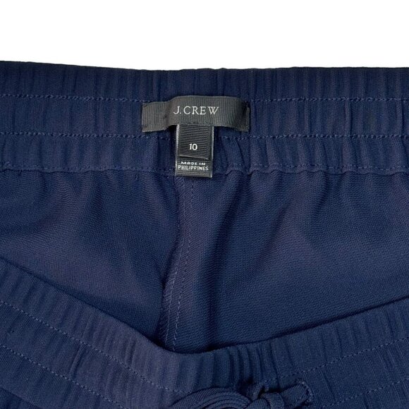 NWOT J.Crew Ankle Pants Sz10 Dark Blue Drawstring High Rise Cropped Cuffed - Picture 5 of 12